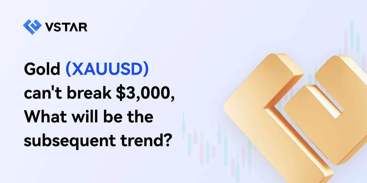 Gold (XAUUSD) can't break $3,000 . What will be the subsequent trend?