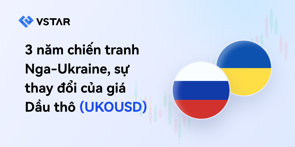 3 năm chiến tranh Nga-Ukraine, sự thay đổi của giá Dầu thô (UKOUSD) .